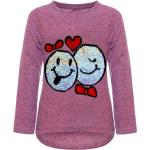 Pinke Melierte Bezlit Emoji Kindersweatshirts mit Pailletten für Mädchen Größe 104 