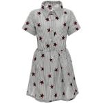 Graue Sterne Casual Bezlit Stehkragen Gemusterte Kinderkleider mit Volants mit Knopf aus Jersey für Mädchen Größe 164 für den für den Sommer 