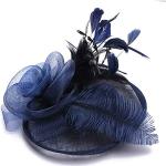 Reduzierte Marineblaue Blumenmuster Vintage Haarnadeln aus Satin für Damen 