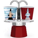 Espressokocher BIALETTI "Mini Express Magritte" Kaffeemaschinen rot (aluminiumfarben, dunkelrot)