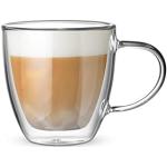 Bialetti Teegläser 160 ml mit Kaffee-Motiv aus Glas doppelwandig 2-teilig 