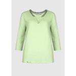 Reduzierte Grüne Unifarbene 3/4-ärmelige bianca Rundhals-Ausschnitt Blusenshirts & Schlusen aus Jersey für Damen 