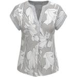 Reduzierte Graue Blumenmuster bianca Rundhals-Ausschnitt Jerseyshirts aus Jersey für Damen Größe S für den für den Frühling 