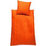 Orange Casatex Biberbettwäsche aus Baumwolle trocknergeeignet 155x220 