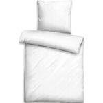 Reduzierte Weiße Unifarbene Biberna Bettwäsche Sets & Bettwäsche Garnituren mit Reißverschluss aus Baumwolle trocknergeeignet 135x200 