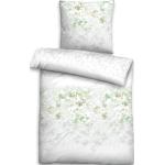 Grüne Blumenmuster Biberna Bettwäsche Sets & Bettwäsche Garnituren aus Baumwolle 155x220 2-teilig 