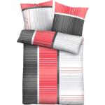 Biberna Bettwäsche Yasin, (2 tlg.), mit sportlichen Streifen rot nach Material Bettwäsche, Bettlaken und Betttücher