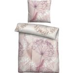 Violette Moderne Biberna Mako-Satin Bettwäsche mit Blumenmotiv mit Reißverschluss aus Mako-Satin 135x200 