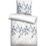Blaue Biberna bügelfreie Bettwäsche aus Baumwolle schnelltrocknend 135x200 