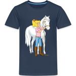 Reduzierte Marineblaue SPREADSHIRT Bibi und Tina Kinder T-Shirts mit Pferdemotiv aus Baumwolle Größe 146 