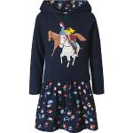 Reduzierte Dunkelblaue Langärmelige Bibi und Tina Kindersweatkleider mit Pferdemotiv aus Baumwolle für Mädchen Größe 146 