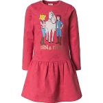 Korallenrote Bibi und Tina Kindersweatkleider mit Pferdemotiv aus Baumwolle für Mädchen Größe 146 