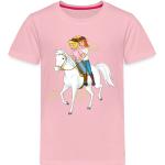 Reduzierte Hellrosa SPREADSHIRT Bibi und Tina Kinder T-Shirts mit Pferdemotiv aus Baumwolle Größe 98 