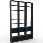 Bibliotheksregal Blaugrün - Individuelles Regal für Bibliothek: Einzigartiges Design - 226 x 350 x 35 cm, konfigurierbar