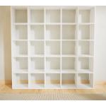 Bibliotheksregal Weiß - Individuelles Regal für Bibliothek: Einzigartiges Design - 195 x 195 x 35 cm, konfigurierbar