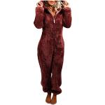 Gepunktete Pyjamas lang mit Weihnachts-Motiv aus Fleece für Damen Größe M Große Größen 2-teilig für den für den Winter 