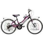 BICICLETTE CANELLINI Mädchenfahrrad MTB 24 Lincy 6 V Aluminium - Räder 24 Zoll (schwarz/pink)