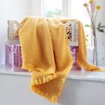 Reduzierte Gelbe Unifarbene Biederlack Kuscheldecken & Wohndecken aus Baumwolle trocknergeeignet 130x170 