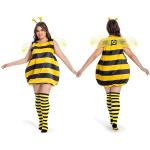 Gelbe Gestreifte Bienenkostüme für Damen Größe XL 