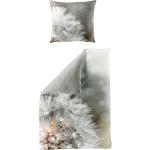 BIERBAUM Bettwäsche »Pusteblume«, Mako-Satin, 100 % Baumwolle, mit floralem Muster, pflegeleicht, grau, 1 St. x 135 cm x 200 cm