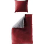 Rote Unifarbene Bierbaum Bettwäsche Sets & Bettwäsche Garnituren aus Mako-Satin trocknergeeignet 200x200 3-teilig 