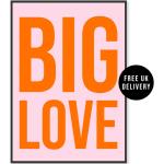 Big Love Wand Kunst Druck, Poster Fleetwood Mac Lyric Musik Drucke, Rosa Typografie Ungerahmt A5 A4 A3 Druck