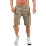 Reduzierte Beige Cargo-Shorts aus Baumwollmischung für Herren für den für den Sommer 