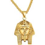 bigsoho Vintage Herren Anhänger Ägypten Pharao Kette Edelstahl Halskette Schmuck