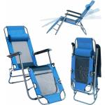 Bigtree - Sonnenliege, Strandliege, Relaxliege, Gartenliege, Campingliege, Klappstuhl faltbar, Liegestuhl mit Verstellbarer Rückenlehne für Balkon, Outdoor, Lounge (Blau)