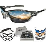BIGWAVE Pro-Action 903 Black – Superentspiegelte Premium UV 400 Sportbrille mit 4 Wechselgläsern–Radsportbrille mit schmutzabweisender Clean-Coat Beschichtung mit Sehstärke für Damen und Herren