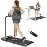 bigzzia Laufband mit Klappbarer Griifstange - Walking Pad Laufbänder Untertisch Laufgerät Elektrisch Tragbar Heim-Fitnessgerät für Zuhause Joggen