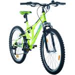 BIKE SPORT LIVE ACTIVE Fahrrad MTB Mountainbike Fully Full Suspension 24 Zoll Bikesport Parallax Shimano 18 Gang (Neon Green Black)