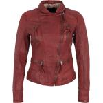 Reduzierte Rote Oakwood Stehkragen Gefütterte Lederjacken mit Reißverschluss aus Leder für Damen Übergrößen Große Größen für den für den Winter 