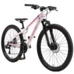 BIKESTAR Alu Mountainbike 26 Zoll | 21 Gang Hardtail Sport MTB 13 Zoll Rahmen Scheibenbremse Federgabel | Weiß Pink