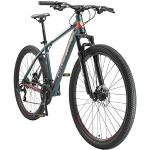 BIKESTAR Hardtail Aluminium Mountainbike Shimano 21 Gang Schaltung, Scheibenbremse 29 Zoll Reifen | 19 Zoll Rahmen Alu MTB | Grün Rot