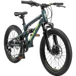 BIKESTAR Kinder Fahrrad Aluminium Fully Mountainbike 7 Gang Shimano, Scheibenbremse ab 6 Jahre | 20 Zoll Kinderrad Fully MTB | Petrol
