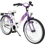 BIKESTAR Kinderfahrrad für Mädchen ab 6 Jahre | 20 Zoll Kinderrad Classic | Fahrrad für Kinder Lila & Weiß | Risikofrei Testen