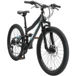 Bikestar Kinderrad Fully MTB Stahl 24 Zoll schwarz, grün