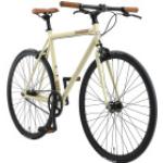 BIKESTAR Singlespeed 700C 28 Zoll City Stadt Fahrrad | 53 cm Rahmen Rennrad Retro Vintage Herren Damen Rad | Beige & Braun