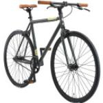BIKESTAR Singlespeed 700C 28 Zoll City Stadt Fahrrad | 53 cm Rahmen Rennrad Retro Vintage Herren Damen Rad | Grün & Beige