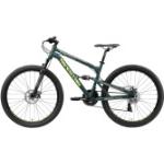 BIKESTAR Vollgefedert Aluminium Mountainbike 27.5 Zoll, 21 Gang Shimano Schaltung mit Scheibenbremse | 16,5 Zoll Rahmen Fully MTB Erwachsenen- und Jugendfahrrad | Grün