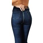Nudefarbene Atmungsaktive Slim Fit Jeans aus Denim für Damen Große Größen für den für den Winter 