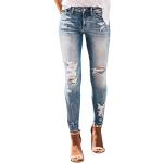 Nudefarbene Unifarbene Vintage Ripped Jeans & Zerrissene Jeans mit Knopf aus Denim für Damen Größe S für den für den Sommer 