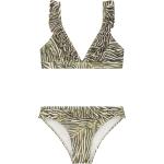Olivgrüne Animal-Print Shiwi Triangel Bikinis für Kinder aus Polyester Größe 116 