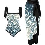 Hellblaue Gepunktete Maritime Bandeau Bikinitops mit Rüschen ohne Bügel für Damen Größe M Große Größen 