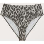 Graue Animal-Print Monki High Waist Bikinihosen für Damen Größe XL 