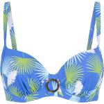 Reduzierte Blaue Blumenmuster Lingadore Bikini-Tops aus Polyamid mit Bügel für Damen 