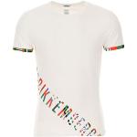 Weiße Kurzärmelige Bikkembergs Rundhals-Ausschnitt T-Shirts für Herren Größe XL 