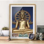 Schwarze Asiatische Bilder-Welten Bilder mit Rahmen mit Buddha-Motiv 70x100 