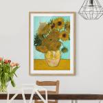 Schwarze Bilder-Welten Van Gogh Bilder mit Rahmen mit Blumenmotiv 50x70 